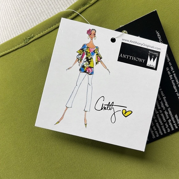 ANTTONY Original New Solid Green Pullover Tunic Top XL - Picture 6 of 10